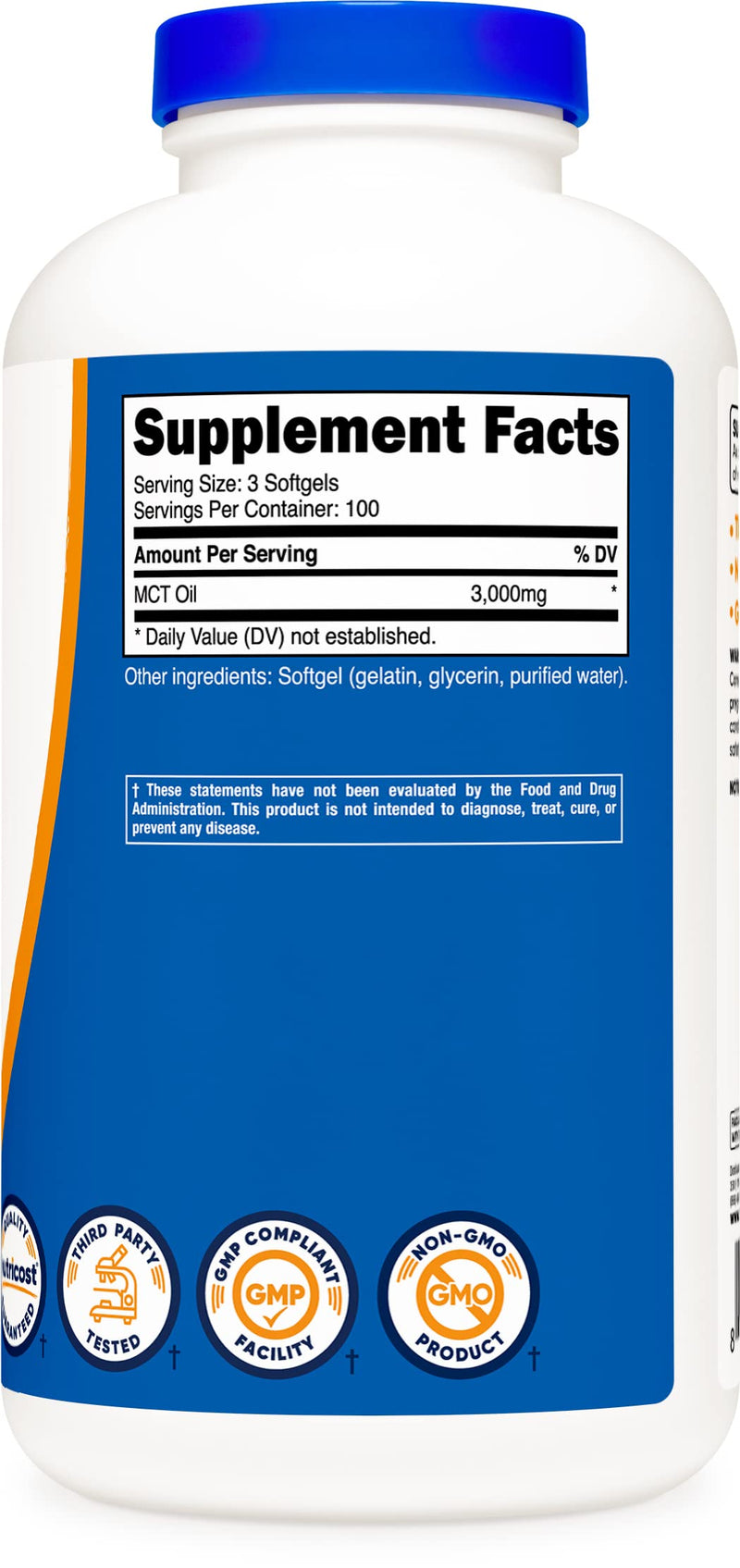 [Australia] - Nutricost MCT Oil Softgels 1000mg, 300 SFG (3,000mg Serv) - Great for Keto, Ketosis, and Ketogenic Diets 300 Count (Pack of 1) 