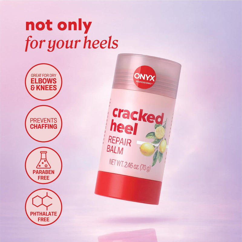 Onyx Professional Cracked Heel Repair Balm Stick for Dry Cracked Feet Treatment, Citrus Scent, 2 pack - Moisturizing Foot Balm, Rolls On, No Mess Like Foot Cream or Foot Lotion, Heel Treatment 2.46 Ounce (Pack of 2)