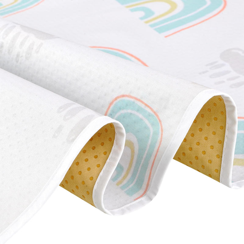 [Australia] - Splat Mat for Under High Chair/Arts/Crafts by CLCROBD, 51" Baby Anti-slip Food Splash and Spill Mat for Eating Mess, Waterproof Floor Protector and Table Cloth (Rainbow dreams) Rainbow Dreams 