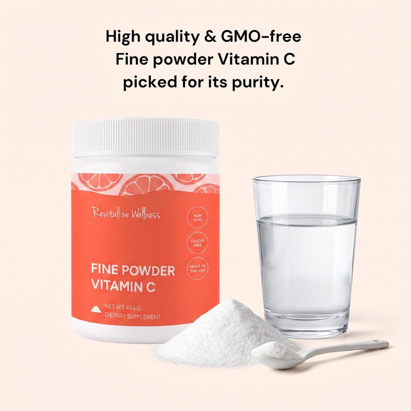 Fine Powder Vitamin C as Ascorbic Acid | Pure, Sugar, & GMO-Free | 1000 mg Vitamin C per Serving | 454 Servings per Bag 16.01 Ounce (Pack of 1)
