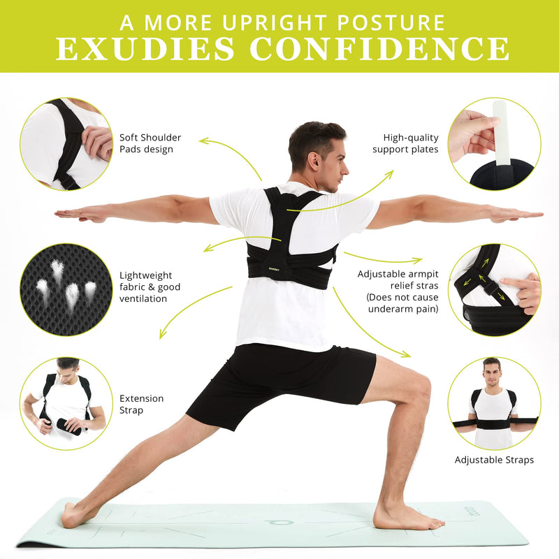 [Australia] - Posture Corrector for Men and Women, Adjustable Upper Back Brace, Muscle Memory Support Straightener, Providing Pain Relief from Neck, Shoulder, and Upper and Lower Back, Large-X Large(37''-47'') Back-L/XL 