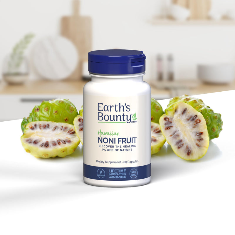 [Australia] - Earth's Bounty Hawaiian Noni Fruit Capsules - 60 Veggie Caps - Healthy Immune System & Joint Health Support - 100% Natural & Pure Noni - Vegetarian 