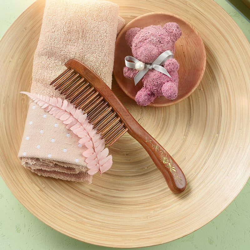 [Australia] - TAN MUJIANG Hair Comb Inserted Teeth Natural Wood Scalp Massage 1pc CQHGB0302 