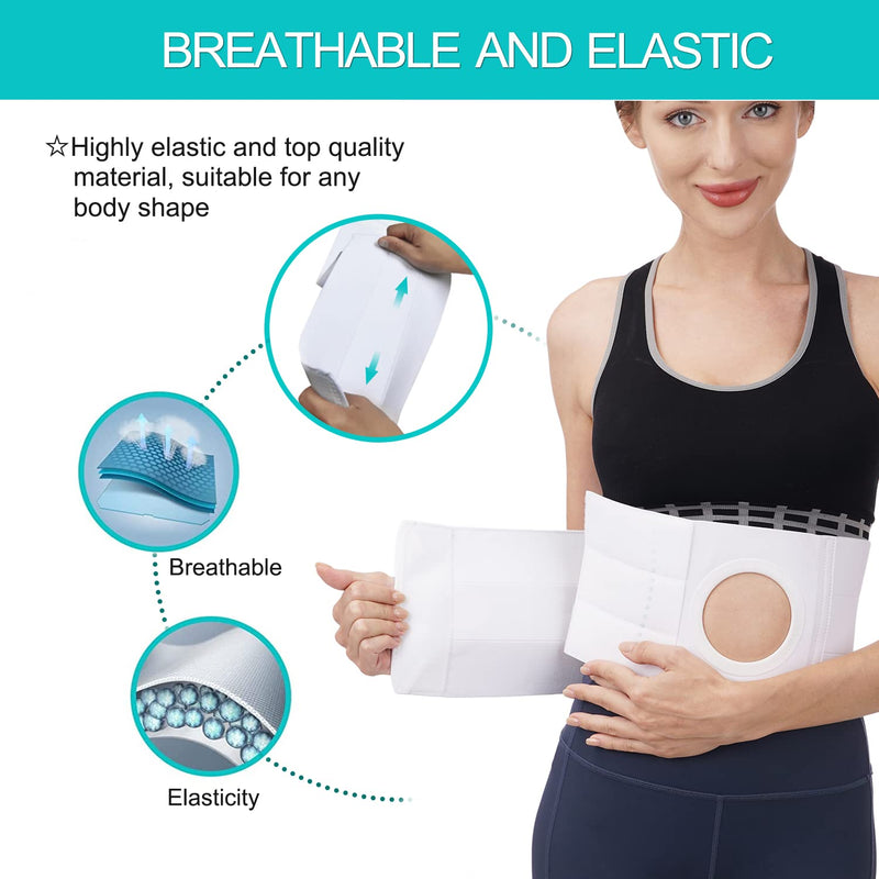 [Australia] - Medical Ostomy Belt Ostomy Hernia Support Belt Abdominal Binder Brace Abdomen Band Stoma Support For Colostomy Patients to Prevent Parastomal Hernia Stoma Opening- Men Or Women- Size L Large (Pack of 1) 