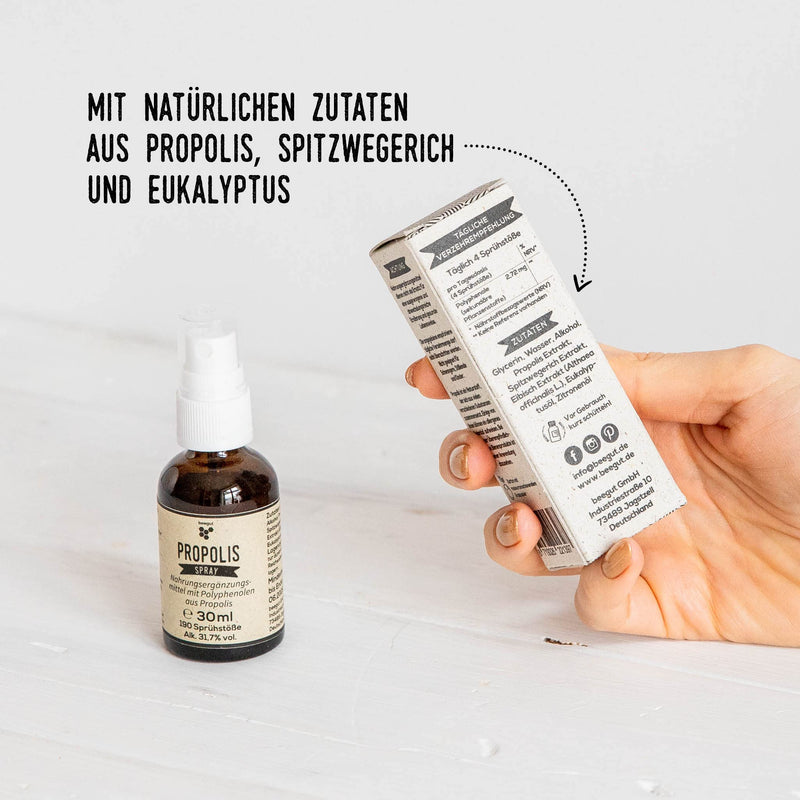 [Australia] - Propolis Spray 30ml with natural propolis, eucalyptus, ribwort plantain and lemon oil as a mouth spray and throat spray (30ml) 30 ml (pack of 1) 