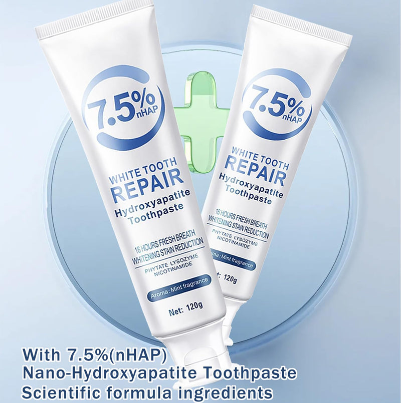 [Australia] - 2Pcs Hydroxyapatite Toothpastes for Enamel Protection and Tooth Strengthening, Fresh Breath, Deep Cleaning Care Toothpaste 