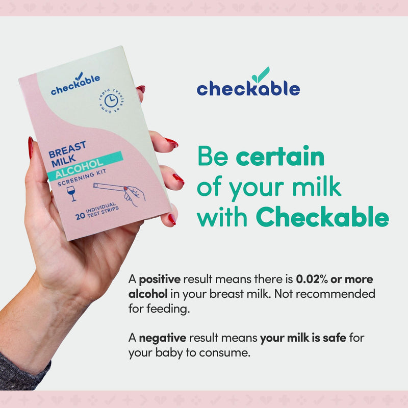 [Australia] - Checkable Alcohol Test Strips for Breast Milk for Safe and Confident Feeding, 2 Mins Home Breastmilk Testing Strips for Alcohol Detection - 20 Strips 