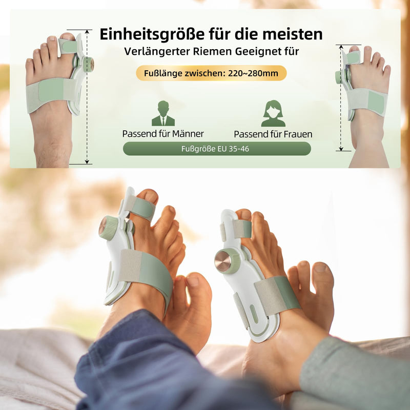 [Australia] - TENICORE Hallux Valgus Correction Adjustable Button, Hallux Valgus Splint with 3 Chioces of Angle Mounting Plates, Hallux Valgus Toe Separator for Medium/Heavy Bunion Green 