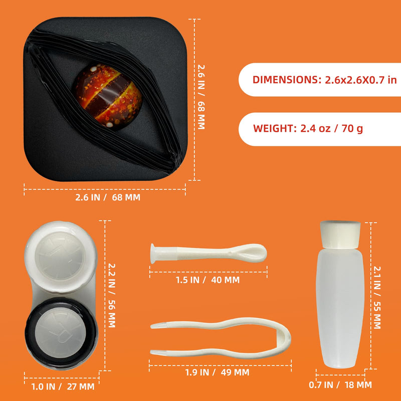 [Australia] - Contact Lens Cases (Empty) Spooky & Stylish Halloween Style Contact Lens Storage Holder Leakproof Daily Contact Case Halloween Dragon Eye Contact Lens Case Set Red 