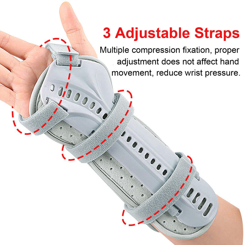 Forearm & Wrist Support Brace Splint, Forearm Immobilizer Brace Splints Breathable Wrist Splint for Carpal Tunnel, Upgraded with Double Splint, Great for Wrist Pain, Sprain, Sports Injuries (Left) Left