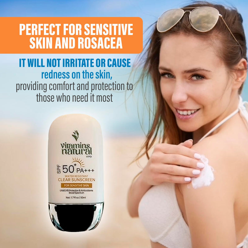 SPF 50 Face Sunscreen Cream 2-Pack 1.7 oz each | Broad-Spectrum UVA and UVB Protection; Lightweight, Non-Greasy, Oil Free, Fragrance Free and Water Resistant 1.7 Fl Oz (Pack of 2)