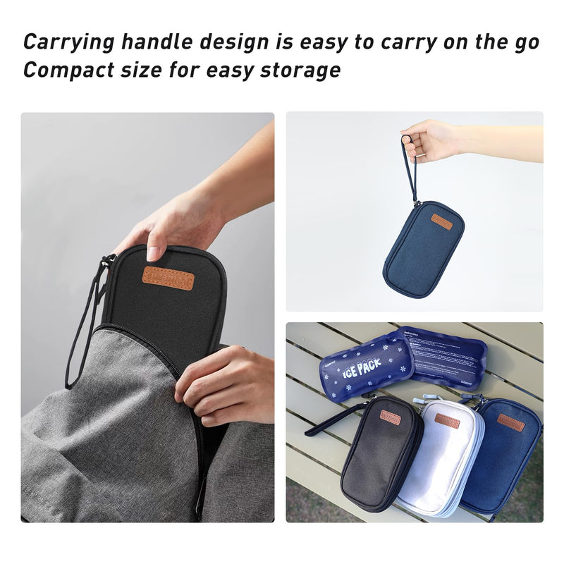 [Australia] - Insulin Cooler Travel Case, Double Layer Medicine Kit Diabetes Travel Case, Portable Medicine Organizer with 2Pack 150g Ice Pack TSA Approved for Insulin Pens Diabetic Supplies (Black) Black 