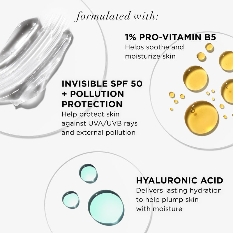 IT Cosmetics Hello Sunshine Hydrating Serum Facial Sunscreen SPF 50 | 3-in-1 Daily Face Sunscreen + Hydrating Serum + Makeup Primer - No White Cast, Sun + Pollution Protection for Face and Neck 2.7 Fl Oz