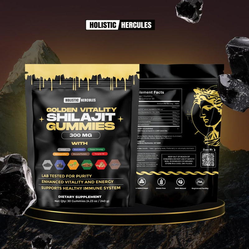 [Australia] - Himalayan Gold Shilajit Gummies with Ashwagandha Black Maca Tongkat Ali Panax Ginseng Mucuna | 100% Natural Organic | Vegan Non-GMO Sugar-Free (30) 30 