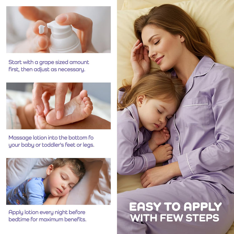 Vigority Magnesium Lotion for Kids & Babies Sleep - Bedtime Body Cream with Vanilla, Multi Vitamins & Botanical Extracts – Soothing Topical Magnesium for Relaxation, Calming & Soothing Relief 4 Fl Oz (Pack of 1)