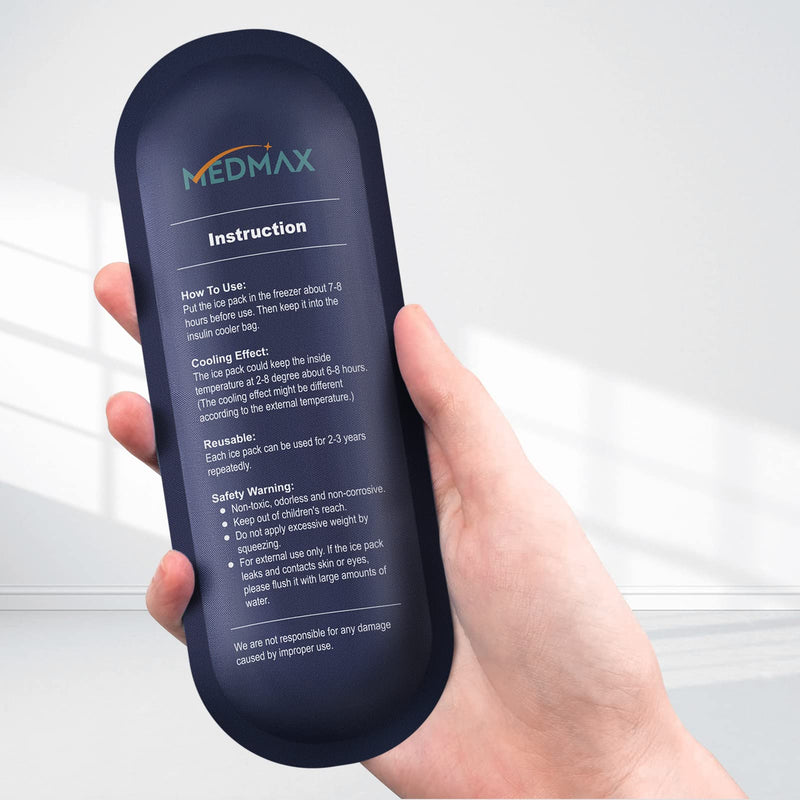 [Australia] - MEDMAX Ice Pack for Insulin Cooler Bag Travel Bag - Pack of 2 Reusable Ice Packs for Insulated Travel Diabetic Accessories, for Insulin Cooler Bag for Diabetics (2 Packs) 