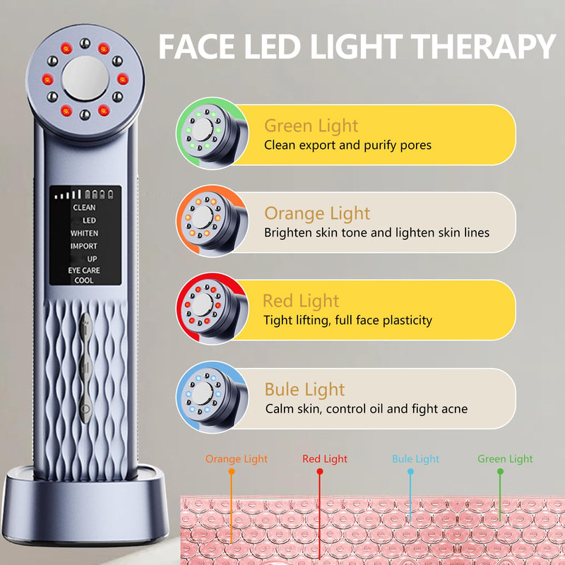 [Australia] - MASIKE Multifunctional Facial Device, Portable Electric Face Massager 7 in 1 Red Light Therapy for Facial Massager Tool for Skin Care at Home 