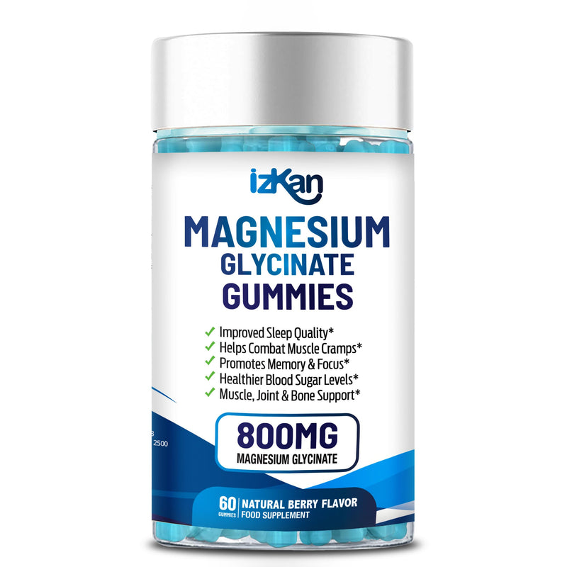 Magnesium Glycinate 1600mg with Calcium, Potassium, Vitamin D & CoQ10 – High Absorption Magnesium Supplement for Sleep, Muscle, Nerve & Mood Support – 60 Gummies (1) 1