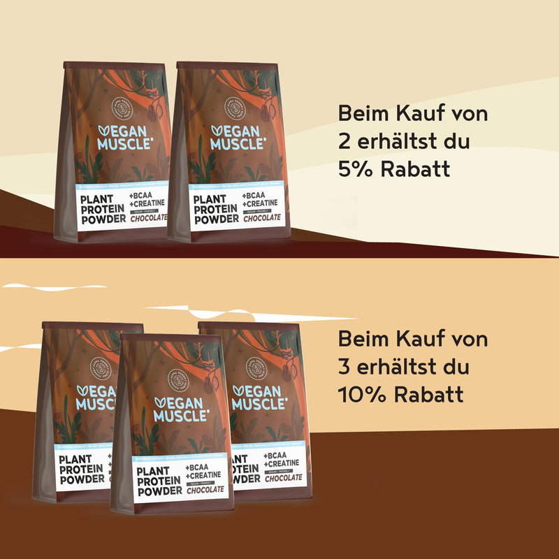 [Australia] - Vegan Protein Powder + Creatine + BCAA | Chocolate | 600g protein powder | Premium quality protein | Made in Germany | Alpha Foods 