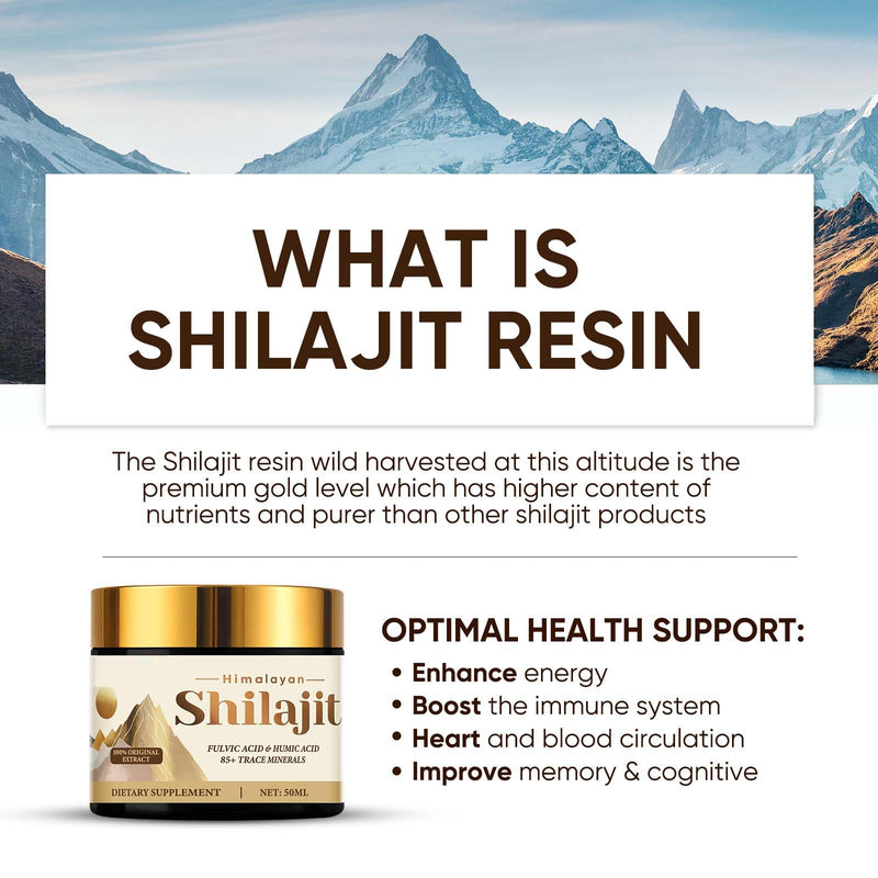 Shilajit Resin, Pure Shilajit Resin Himalayan Organic with 85+ Trace Minerals Complex, Support Energy, Immune, Overall Health, 50 ml (Pack of 1) 50 ml (Pack of 1)