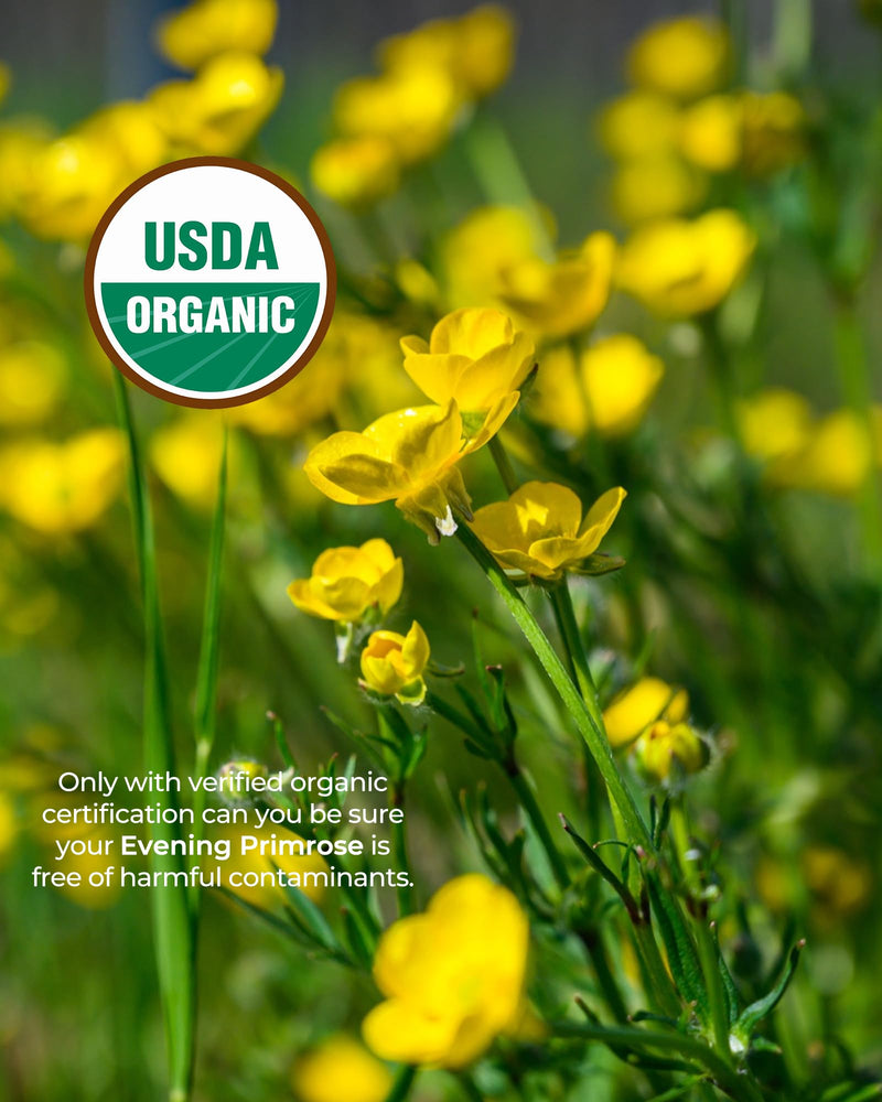 [Australia] - Organic Evening Primrose Oil Supplement, 940 mg 100% Pure with 10% GLA, High Absorption Liquid Organic Capsules, Promotes Women's Health & Skin Health, Cold Pressed, 60 Count 1 