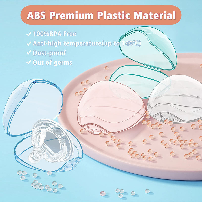 [Australia] - Smlpuame Pacifier Case,4 Pack BPA Free Pacifier Holder Case,Transparent Container Box for Baby Binky（Not Included),Essential Pacifier Accessories,Alway Keep Paci Clean,Easy to Clean(Pink) Pink 4 Pack 