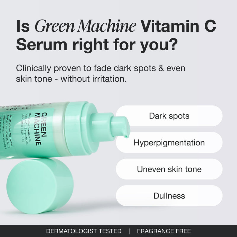 INNBEAUTY Project Green Machine Vitamin C Refillable Serum, 1 oz (30 ml) | Targets dark spots, hyperpigmentation and uneven tone Full Size