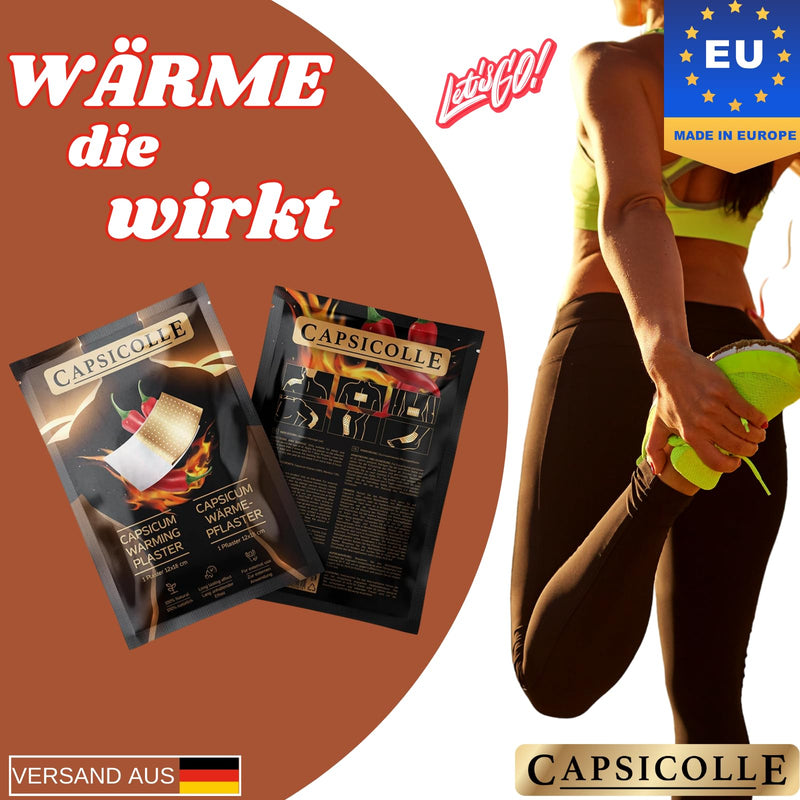 [Australia] - Capsicolle® Natural Capsaicin Heat Plaster 12x18 cm - Flexible, Long-Lasting Heat, For Back, Joint & Muscle Pain, Suitable for Sports, 100% Organic Active Ingredients (2) 2 