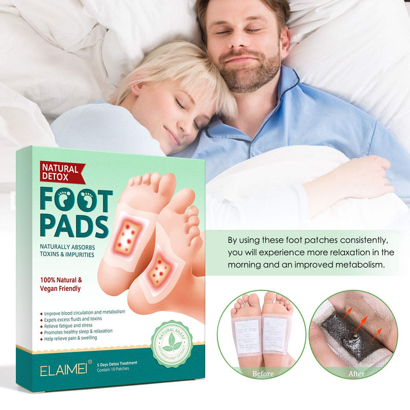 [Australia] - NUEDSFXO Detoxification Plasters Feet, Detox Foot Plasters Detoxification for Deep Sleep & Stress Relief, Deep Cleansing Foot Pads for Removing Body Toxins, Promotes Blood Circulation (10 Pcs) 10 Pcs 