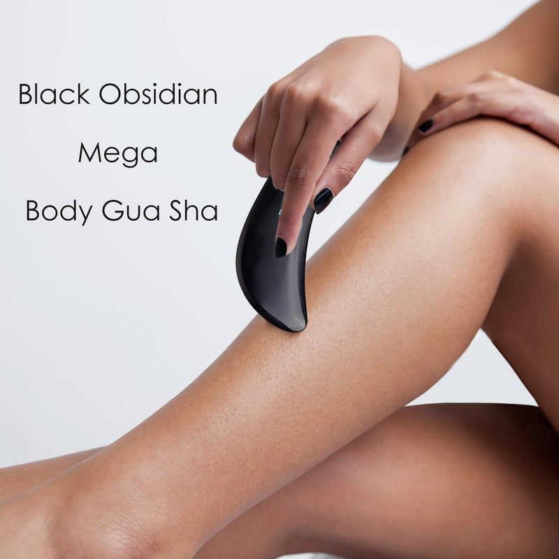 [Australia] - Redmint Black Obsidian Mega Body Gua Sha Massage Tool | Rooted in Ancient TCM Wisdom | Muscle Scraper Tool Muscle Relief Body Manual Massager for Fascia Back Neck Whole Body Massage 