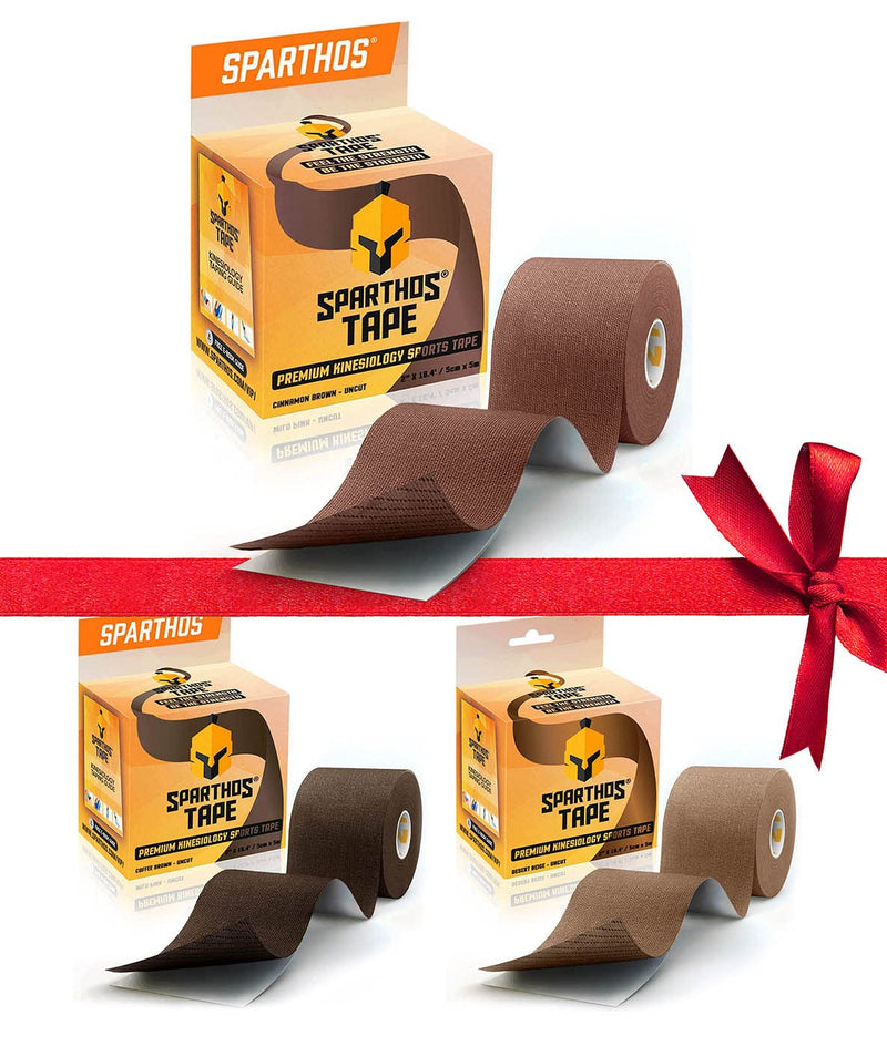 Sparthos Tape Color Bundle: Cinnamon Brown + Coffee Brown+ Mountain Brown [16.4 ft Uncut Rolls]