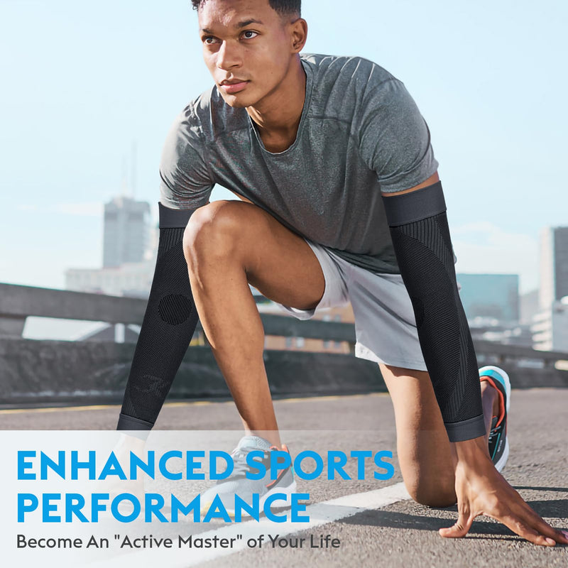 [Australia] - KEKING® Compression Arm Sleeves, Pair, Firm 20-30mmHg Graduated Compression Full Arm Support for Recovery, Pain Relief, Tendonitis, Golfers & Tennis Elbow Brace, Workouts Sports - Latex Free Grey XXL XX-Large (1 Pair) 