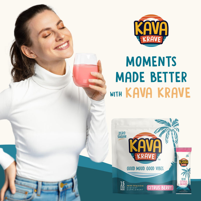 [Australia] - Citrus Berry Kava Drink Mix ‚Äì 15 Pack for Natural Energy, Mood Support, Stress Relief & Nootropic Focus 15 Stick Packs 