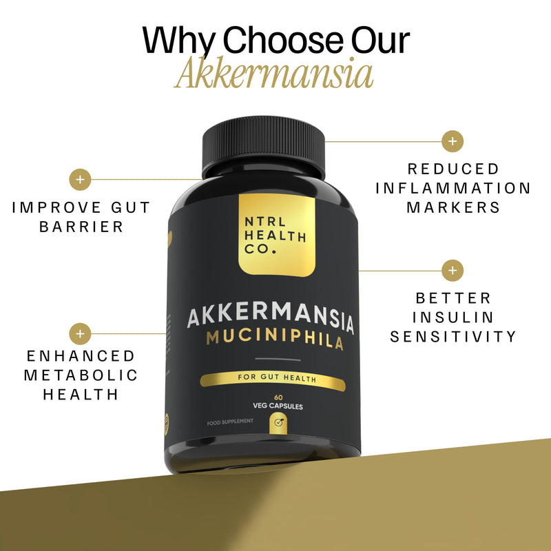Akkermansia Muciniphila Probiotic Capsules – Gut Health & Microbiome Support Supplement – 60 Vegan Capsules for Digestion, Gut Barrier & Metabolic Health 60 count (Pack of 1)