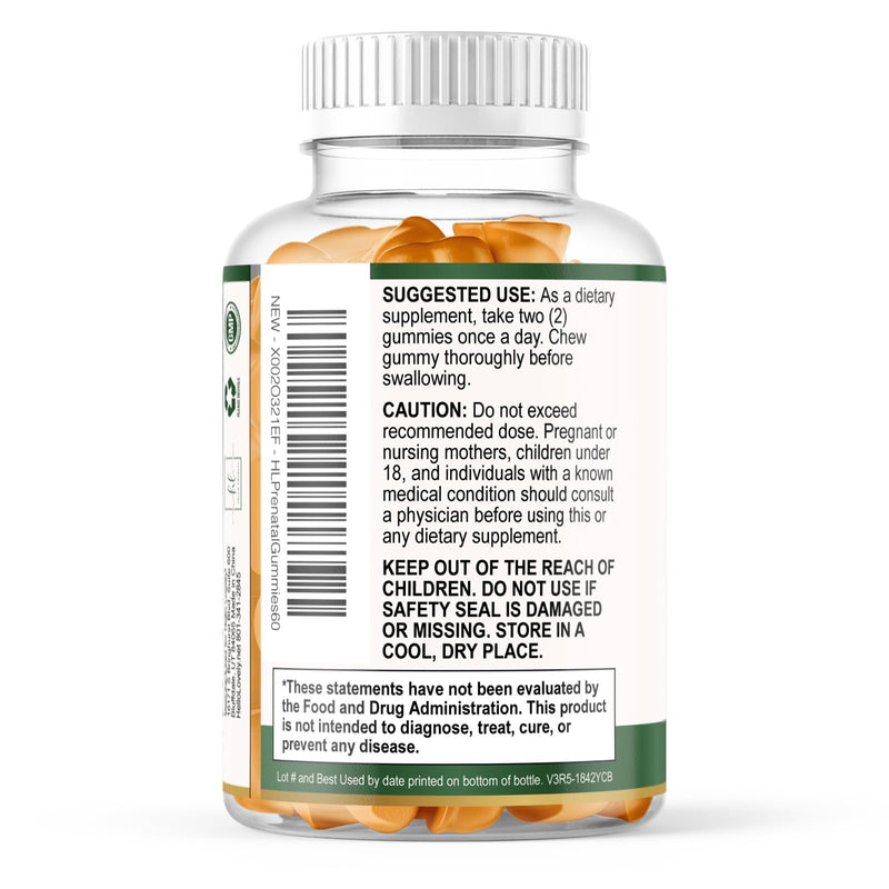 Prenatal Vitamins for Women – Complete Pregnancy Multivitamin - Folic Acid, Omega 3 DHA, Choline, Vitamin D – Essential Support for Mom's & Baby Brain Development - Tasty Orange Flavor - 60 Gummies 60 Count (Pack of 1)