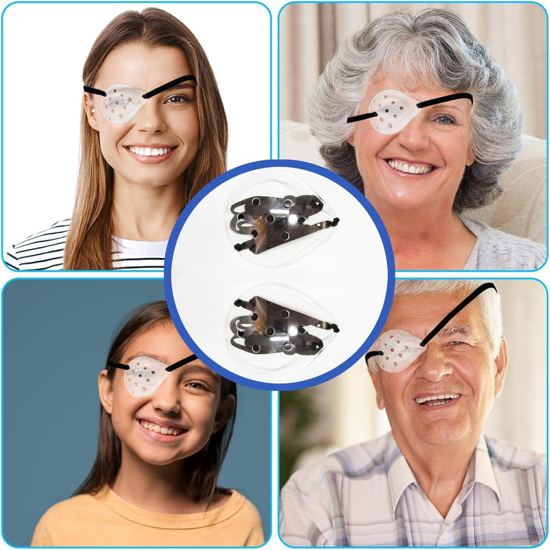 [Australia] - AMZVIO 2pcs Eye Shield After Cataract Surgery,Cataract Eye Shield With Extended Elastic Strap Longer & Wider for Adults,Clear Eye Patch for Sleeping after Surgery 