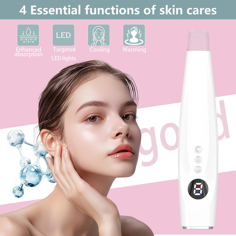 Facial Skin Care Product absorbs Device, LED Light Therapy face Massager, Thermal and Ice Cooling Roller