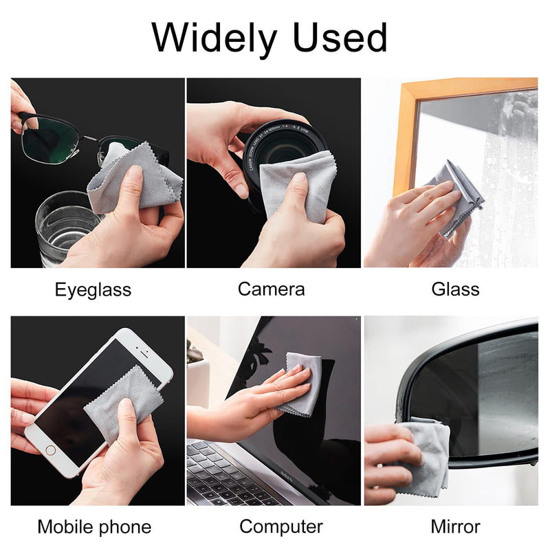 [Australia] - YPYMOD Pack of 10 glasses cleaning cloths, 15 x 18 cm, high-quality glasses cleaning cloth for cameras, lenses, glasses, screens, tablets (5 light gray + 5 dark blue) 