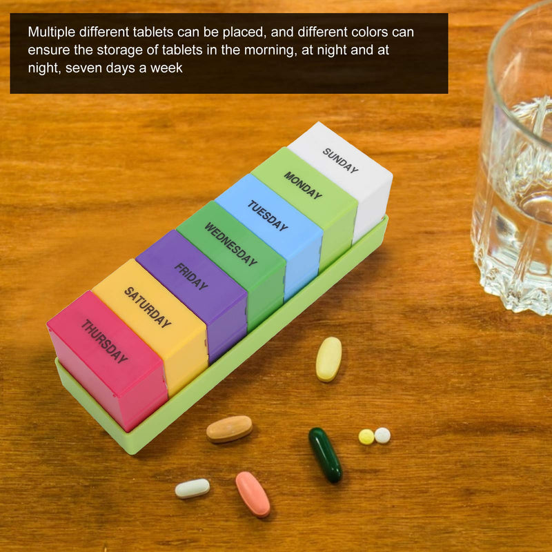 ZJchao Weekly Portable Pills Organizer Box Container 4 Times a Day Large Capacity Weekly Jewelry Case for Pills Vitamin Fish Oil Supplements