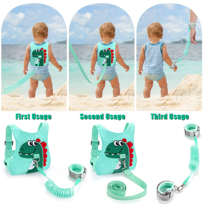 [Australia] - Toddler Leash-Baby Walking Safty Harness and Child Anti Lost Wrist Link for Girls/Boys Travel (Green) GREEN 