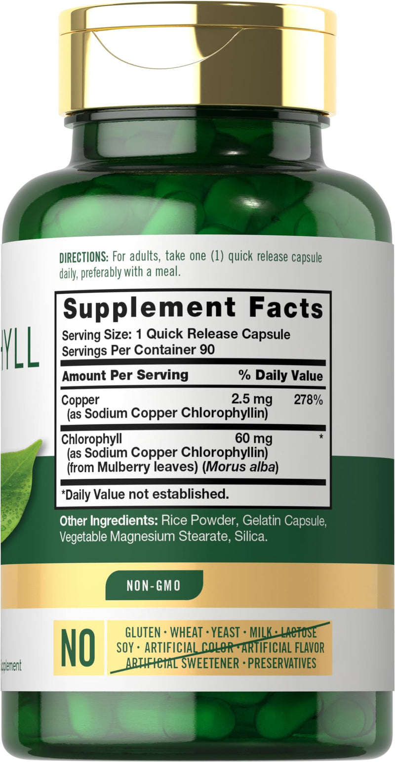 [Australia] - Carlyle Chlorophyll Pills | 90 Capsules | Naturally Occurring Pigment | Chlorophyll Concentrate Supplement | Non-GMO, Gluten Free Complex 