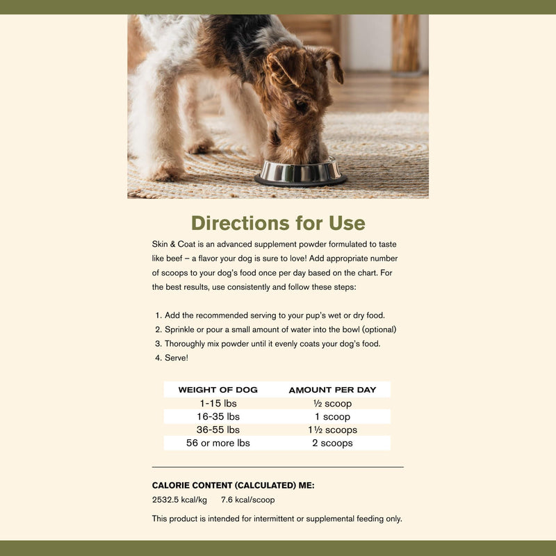 Skin & Coat Canine Supplement w/Omega-3 Fatty Acids, Org. Ingredients, Antioxidant Topper, Nourish Coat &Paws, Joint, Support Shiny Coat & Healthy Skin by Katherine Heigl (30 Scoops) - PawsPlanet Australia
