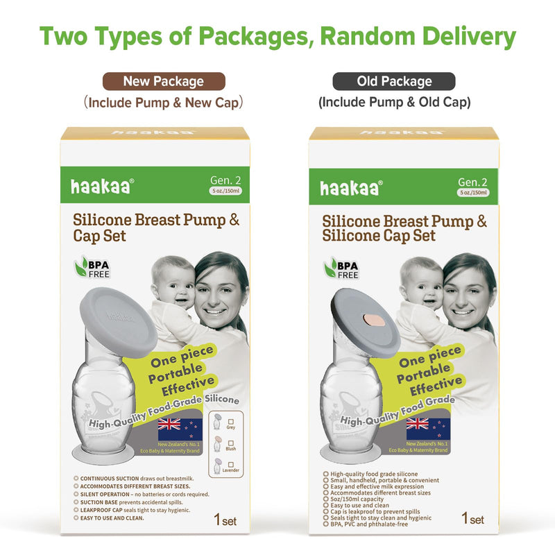 [Australia] - haakaa Silicone Breast Pump & Silicone Cap 5oz/150ml, Gen.2 5.4 Ounce Gray 