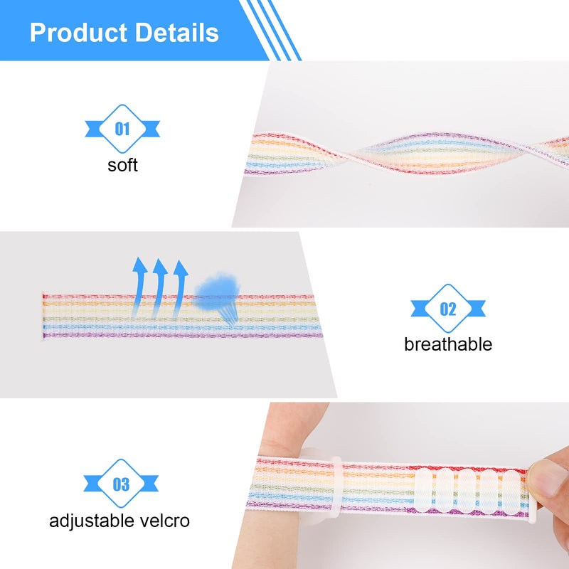 [Australia] - Kids Wristband Compatible with Apple AirTag, Protective Case for Air Tag GPS Tracker Holder with Nylon Bracelet, Adjustable Anti Lost Watch Band for Toddler Child Elder (Rainbow A) Rainbow A 