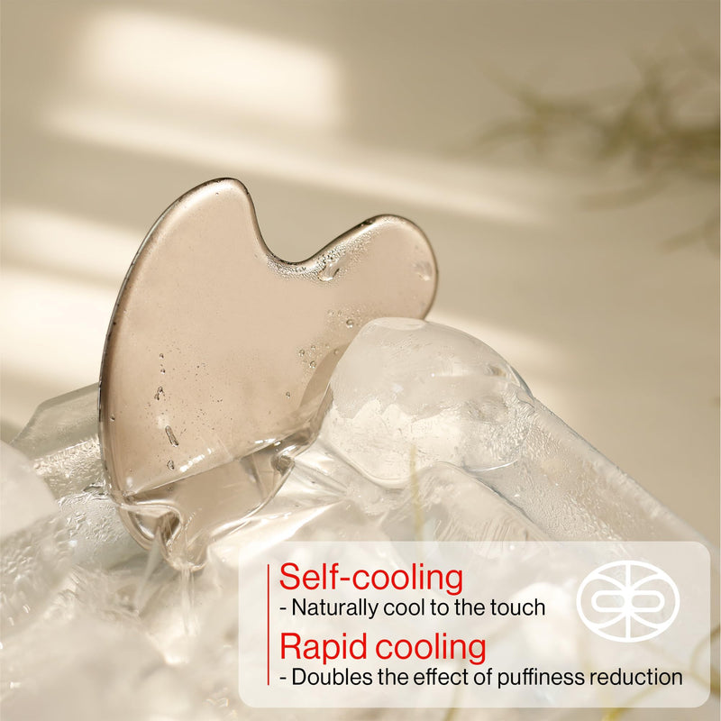 [Australia] - Rena Chris Gua Sha Facial Tools, Stainless Steel Guasha Tool for Acupuncture, Manual Massage Sticks for Jawline Sculpting and Puffiness Reducing, Gua Sha Scraping Massage Tool, Skin-Care Tool Silver 
