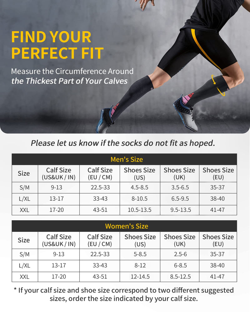 [Australia] - CAMBIVO compression stockings for women and men, 2 pairs, compression socks, support stockings for running, sports, flights, travel, cycling, L-XL, black and pink 