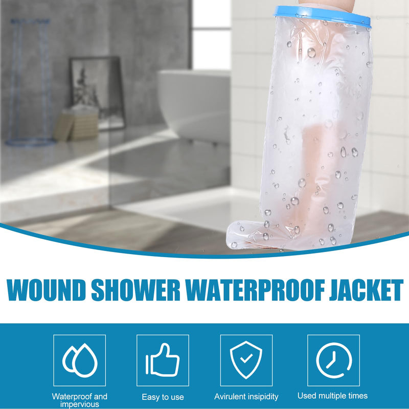 [Australia] - Shower protection leg, 136 cm long plaster protection, waterproof leg XL, reusable leg print cover, adult anti-slip plaster protection for foot, thigh, knee, plaster bandages (long leg protector XL) 