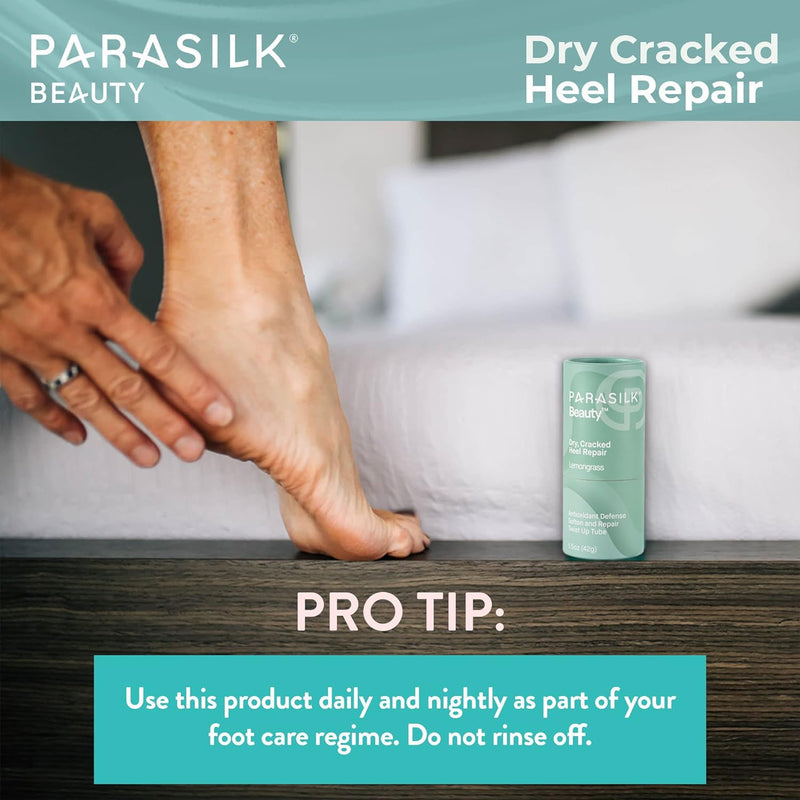 [Australia] - Parasilk Beauty Lemongrass Heel Repair Moisturizing Stick for Dry, Cracked Feet. Superior Antioxidant Oils & Wax Repair & Soften Dry Skin, Nighttime Foot Balm 1.5 Ounce (Pack of 1) 