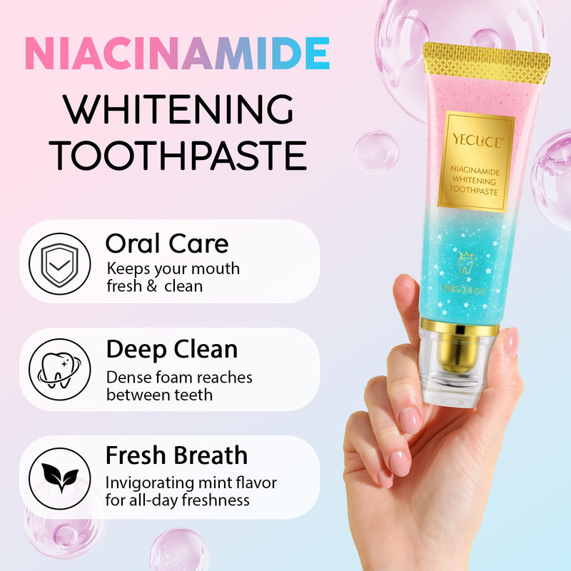 [Australia] - 2Pcs Niacinamide Whitening Toothpaste,Niacinamide Toothpaste, Effectively Whitens Teeth, Protects Tooth Enamel, Freshens Breath 24 Hours, Fluoride-Free Formula is Suitable for Sensitive Teeth 2 