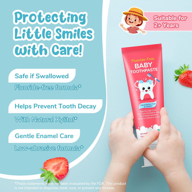 [Australia] - Kids Toothpaste, Cavity and Enamel Protection, Strawberry and Watermelon Flavor, Toddler Toothpaste with Low Fluoride, for Children Ages 2 and Up 